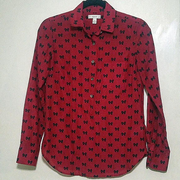 J. Crew Tops - J Crew Long Sleeve Blouse Bows Sz 0